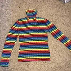Tommy Hilfiger rainbow striped turtle neck